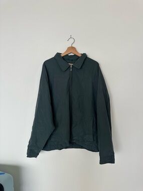 Vintage Men's Eddie Bauer Dark Green Zip-Front Jacket Size L